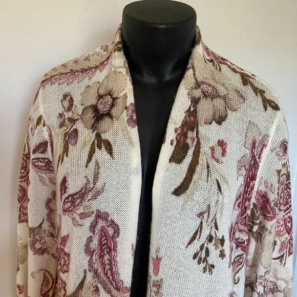 Chico's Boho Paisley Floral Cardigan - Picture 4 of 7